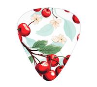 Cherry Fruit - 12 plettri per chitarra, spessore 0,46 mm/0,71 mm/0,96 mm, con custodia, per chitarra acustica-elettrica, ukulele, basso