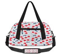 Cherry Fruit - Borsone da viaggio per bambini con stampa ciliegia, leggero, per sport, palestra, weekend, da viaggio, da ballo, Frutta Cili, 18.5L x 7.8W x 9.4H