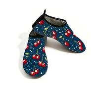 Cherry Fruit Polka Dots Scarpe da acqua per donne e uomini, ad asciugatura rapida, scarpe da nuoto a piedi nudi, calzini acquatici per spiaggia, Multi, 40/40.5 EU