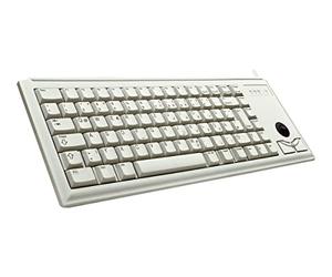 CHERRY G84-4400, Tastiera Compatta con Trackball, Layout per la Francia (AZERTY), Cablate (Connessione USB), 2 Tasti Mouse, Switch Meccanici ML, Grigio