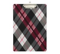 Cherry Gray Plaid Gingham Slim Appunti caso Impermeabile per Allenatori Medical Classroom Size 9 x 12.5 Tablas para escribir
