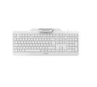 CHERRY KC 1000 SC, layout belga, tastiera AZERTY, tastiera di sicurezza cablata con terminale smart card integrato, angelo blu, bianco-grigio