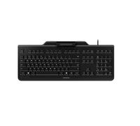 CHERRY KC 1000 SC, Tastiera di Sicurezza Cablata con Lettore di Carte Integrato, Layout EU (QWERTY), Plug & Play (Connettore USB-A), Design Piatto, Nero