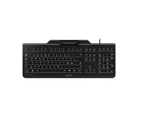 CHERRY KC 1000 SC, Tastiera di Sicurezza Cablata con Lettore di Carte Integrato, Layout Pan-Nordico (QWERTY), Plug & Play (USB-A), Design Piatto, Nero