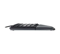 JK-4500DE-2 - Keyboard, USB, Black, Ergonomic, Layout: DE