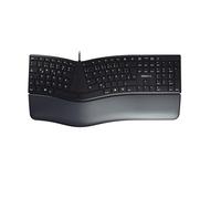 CHERRY KC 4500 ERGO, Tastiera Ergonomica, Layout per la Germania (QWERTZ), Con Filo, Poggiapolsi Imbottito con Memory Foam, Tastierina Arcuata, Nero