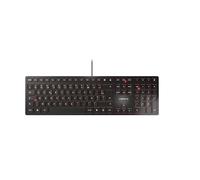 CHERRY KC 6000 SLIM, Tastiera di design Ultrapiatta, Layout per il Belgio (AZERTY), Con Filo (Porta USB-A), Tasti Silenziosi, Scritte a lunga Durata, Nero