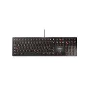 CHERRY KC 6000 SLIM, Tastiera di design Ultrapiatta, Layout per la Germania (QWERTZ), Con Filo (Porta USB-A), Tasti Silenziosi, Scritte a lunga Durata, Nero