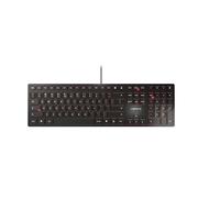 CHERRY KC 6000 SLIM, Tastiera di design Ultrapiatta, per l'Unione Europea QWERTY , Con Filo Porta USB-A , Tasti Silenziosi, Scritte a lunga Durata, Nero, Standard, EU - QWERTY