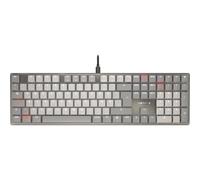 CHERRY KC 500 MX LP, Tastiera Meccanica A Basso Profilo, Layout Tedesco (QWERTZ), Cablata (USB-A), Illuminazione Bianca, Interruttori MX LP 2.0 IVORY, Grigio