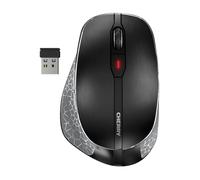 CHERRY MW 8C ERGO, Mouse Senza Fili con Ergonomico Poggiapollici per Destrimani, Connessione Bluetooth o Radio 2,4 GHz, Ricaricabile, Nero