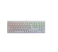 CHERRY MX 2.0S, Tastiera Gaming Meccanica con Illuminazione RGB, Layout Germania (QWERTZ), Con Filo, Progettato in Germania, Interruttori MX SILENT RED, Bianco