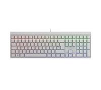 CHERRY MX 2.0S, Tastiera Meccanica da Gioco con Illuminazione RGB, Layout Tedesco (QWERTZ), Cablata, Progettata in Germania, Interruttori MX2A RED, Bianco