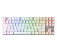 Cherry MX 8.2 Pro TMR Wireless, Verkabelt & Kabellos, USB + RF Wireless + Bluetooth, Magnetic-mechanical key switch, QWERTZ, RGB-LED, Silber, Wei?