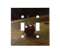 Cherry on The Table - Copertura per interruttore della luce a 2 moduli, piastra a doppia levetta, copertura decorativa per interruttore della luce, per camera da letto, cucina, decorazione artistica