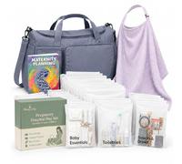 Cherry-on-Top Borsa per gravidanza per ospedale, set completo per il travaglio e il parto, con 21 tasche organizer, 22 pagine per pianificare la preparazione e scialle per allattamento, cesto per