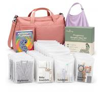 Cherry-on-Top Borsa per gravidanza per ospedale, set completo per il travaglio e il parto, con 21 tasche organizer, 22 pagine per pianificare la preparazione e scialle per allattamento, cesto per