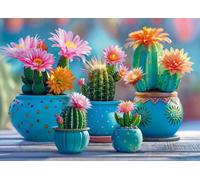 Cherry Pazzi - Puzzle Fuochi d'artificio di cactus fioriti - 1000 Pezzi