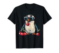 Cherry Penguin Occhiali da sole Cherry Lover Animal Print Opera d'arte Maglietta