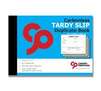 Cherry Printers Libro per appunti tardy senza carbone, 3 pezzi, formato A6 | Moduli in triplice copia NCR per arrivi ritardati | 50 set | copie perforate a strappo | ammettere lo studente al registro di