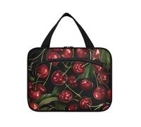 Cherry. Realistico. Hanging Travel Toiletry Bag Hanging con gancio, Designer Fashion Cosmetic Makeup Bag per mamma Camping cartera para maquillaje L