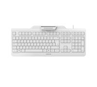 CHERRY SECURE BOARD 1.0, Tastiera di Sicurezza Cablata con Lettore di Carte e Interfaccia RFID/NFC, Layout Tedesco (QWERTZ), Connessione USB-A, Grigio Chiaro