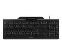Cherry Smart Board 1150 - Tastiera di sicurezza cablata con lettore di schede integrato, layout francese (AZERTY), Plug & Play (USB-A), design piatto, nero