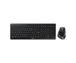 CHERRY STREAM DESKTOP COMFORT, Set Tastiera e Mouse Wireless, Layout per la Francia (AZERTY), 2,4 GHz, Tasti Silenziosi, Mouse Ergonomico per Destrimani, Nero