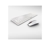 CHERRY STREAM DESKTOP RECHARGE, Set di Tastiera e Mouse Senza Fili, Layout per la Germania (QWERTZ), Wireless 2,4 GHz, Battitura Silenziosa dei Tasti, Ricaricabile, Bianco-Grigio