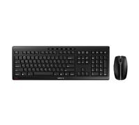 CHERRY STREAM DESKTOP RECHARGE, Set di Tastiera e Mouse Senza Fili, Layout per gli USA (QWERTY), Wireless 2,4 GHz, Battitura Silenziosa dei Tasti, Ricaricabile, Nero