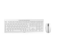 CHERRY STREAM DESKTOP RECHARGE, Set di Tastiera e Mouse Senza Fili, Layout per la Germania (QWERTZ), Wireless 2,4 GHz, Battitura Silenziosa dei Tasti, Ricaricabile, Bianco-Grigio