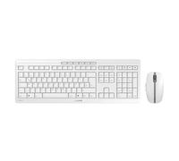 CHERRY STREAM DESKTOP, Set di Tastiera e Mouse Senza Fili, per la Germania QWERTZ , Wireless 2,4 GHz, Battitura Silenziosa dei Tasti, Alimentazione a Batteria, Bianco-Grigio