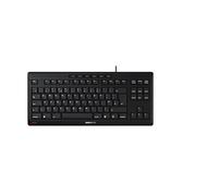 CHERRY STREAM KEYBOARD TKL, Tastiera Con Filo senza Tastierino Numerico, Layout per il Regno Unito (QWERTY), Battitura Silenziosa dei Tasti, Sensazione di Digitazione Unica, Nero