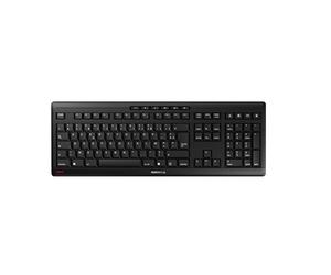 CHERRY STREAM KEYBOARD WIRELESS, Tastiera Senza Fili, Layout per la Francia (AZERTY), Wireless 2,4 GHz, Tasti Silenziosi, Design Piatto, Alimentazione a Batteria, Nero