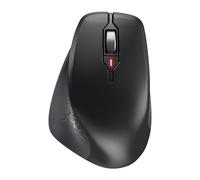CHERRY STREAM MOUSE COMFORT, Mouse Ergonomico Wireless con Poggiapollice Gommato, Speciale per Destrimani, 2,4 GHz Wireless, 6 Tasti Silenziosi, Nero