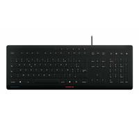 CHERRY STREAM PROTECT KEYBOARD, Tastiera Con Filo con Copritastiera Removibile in Silicone, Layout per la Francia (AZERTY), Design piatto, Disinfettabile, Nero
