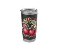 Cherry Sweet Little Stone Fruit Cherry Lover Bicchiere termico in acciaio inox doppia parete