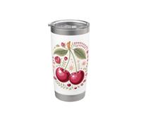 Cherry Sweet Little Stone Fruit Cherry Lover Bicchiere termico in acciaio inox doppia parete