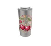 Cherry Sweet Little Stone Fruit Cherry Lover Bicchiere termico in acciaio inox doppia parete