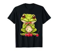 Cherry Toad Animale Stampa Opera D'arte Acquerello Cherry Lover Maglietta