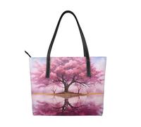 Cherry Tree - Borsa a tracolla da donna in pelle vegana, con manico superiore, grande borsa a tracolla per tutti i giorni, lavoro e viaggi