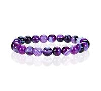 Cherry Tree Collection Braccialetto elastico con perline rotonde da 8 mm, 17,8 cm, 7 inch, Pietra, Agata