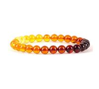 Cherry Tree Collection - Piccolo, medio, grande - braccialetti con perline per donne, uomini e adolescenti - perline rotonde da 6 mm, Small, Gemma, Ambra