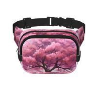 Cherry Tree Marsupio a doppio strato con motivo floreale, unisex, regolabile, per viaggi, escursionismo, corsa, ciclismo, festival