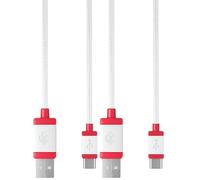 CHERRY USB CABLE 1.5, Cavo Intrecciato da USB-C a USB-A, per il Caricamento e la Trasmissione dati, per Tastiera, Mouse, Smartphone, Tablet e Altro, Lunghezza 1,5 m, Bianco (Confezione da 2)