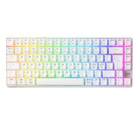 CHERRY XTRFY K33 Compact Wireless, Tastiera da Gioco Mem-Chanical Wireless, Formato 75%, Tastiera Multi-Dispositivo, Illuminazione RGB, IP54 Antipolvere e Antispruzzi, Layout PN (QWERTY), Bianco