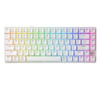 CHERRY XTRFY K33 - Tastiera compatta wireless da gioco, 75% formato, tastiera multidispositivo, illuminazione RGB, IP54, resistente alla polvere e agli spruzzi, layout USA (QWERTY), bianco