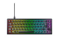 CHERRY XTRFY K5V2 Compact, Tastiera Gaming Meccanica in Formato 65 Percento, Layout per il Regno Unito (QWERTY), Tastiera Hot-Swap, Interruttori CHERRY MX2A RED, Nero