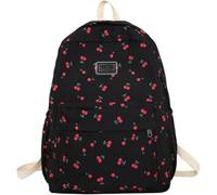 Cherry - Zaino estetico per computer portatile, da viaggio, casual, set di decorazioni (nero, taglia unica)