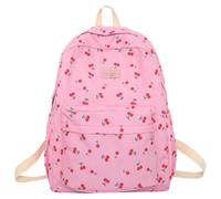 Cherry - Zaino estetico per computer portatile, da viaggio, stile casual, set per guarnire (rosso, taglia unica)